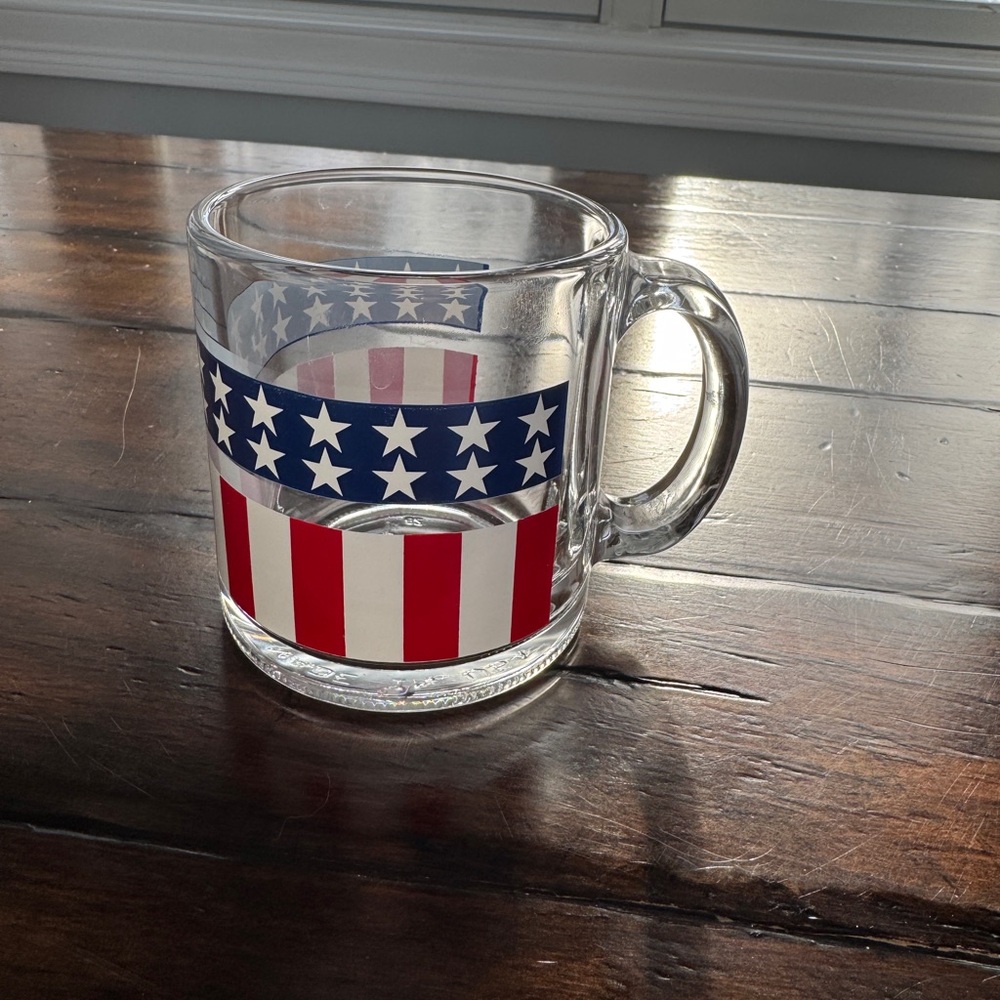Patriotic Stars and Stripes Glass Mug